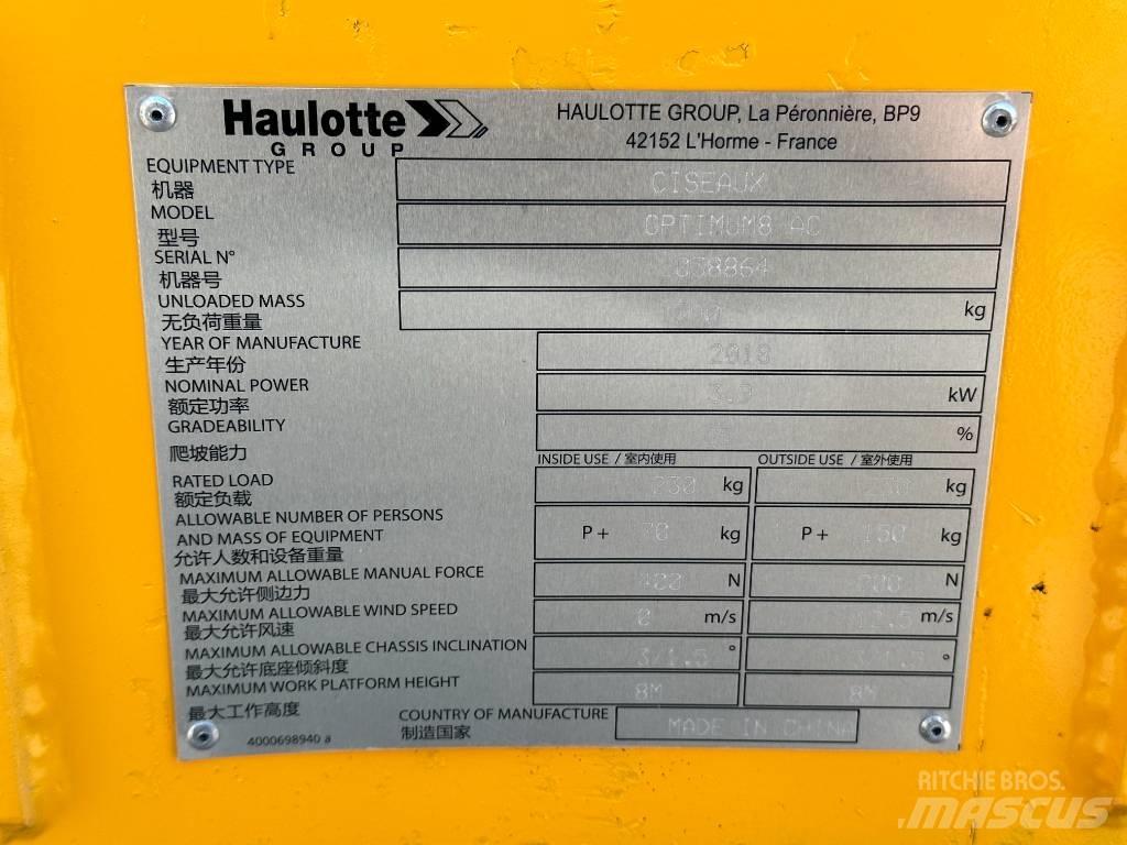 Haulotte OPTIMUM 8 Škarjaste dvižne ploščadi