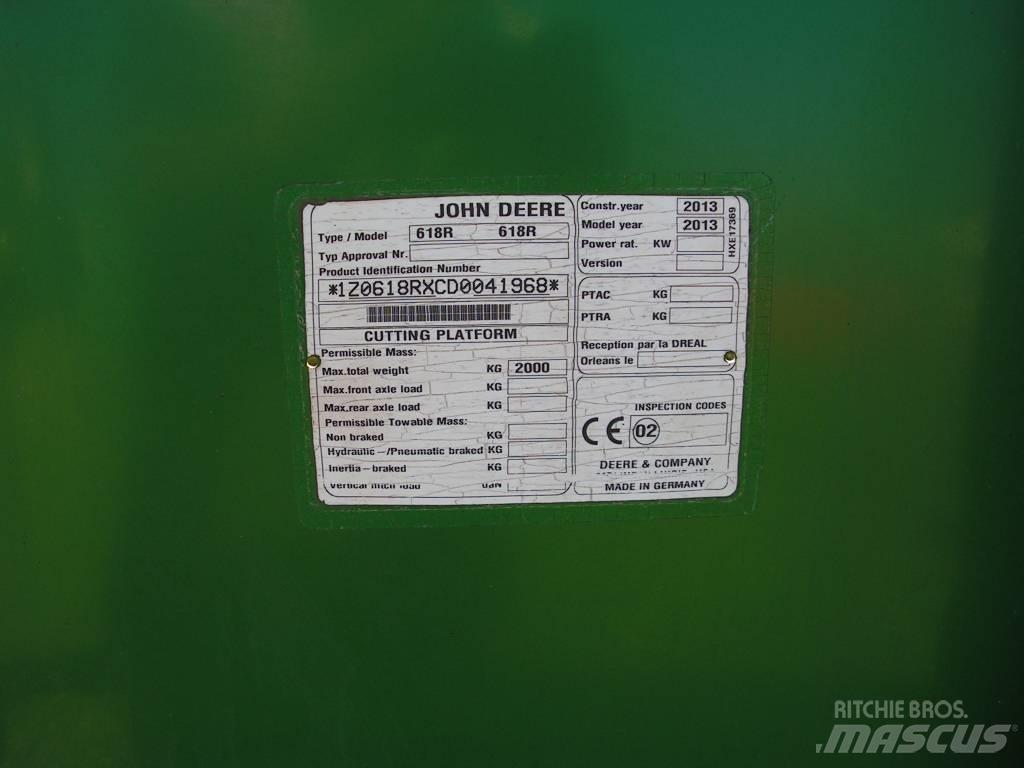 John Deere 618 R Rezalne glave za kombajne