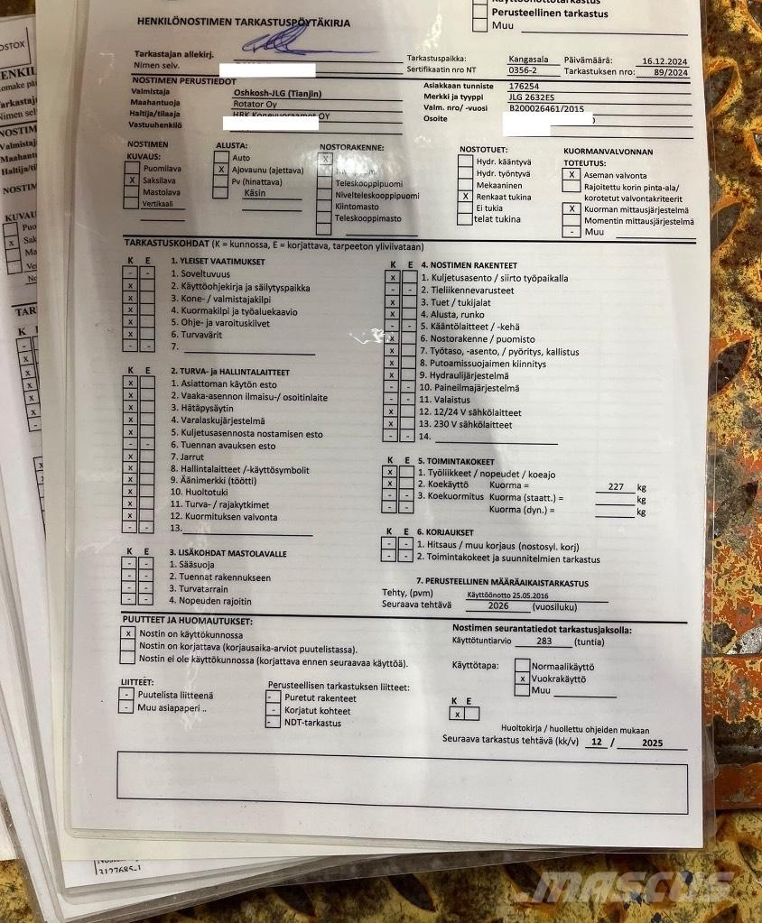 JLG 2630 ES Škarjaste dvižne ploščadi