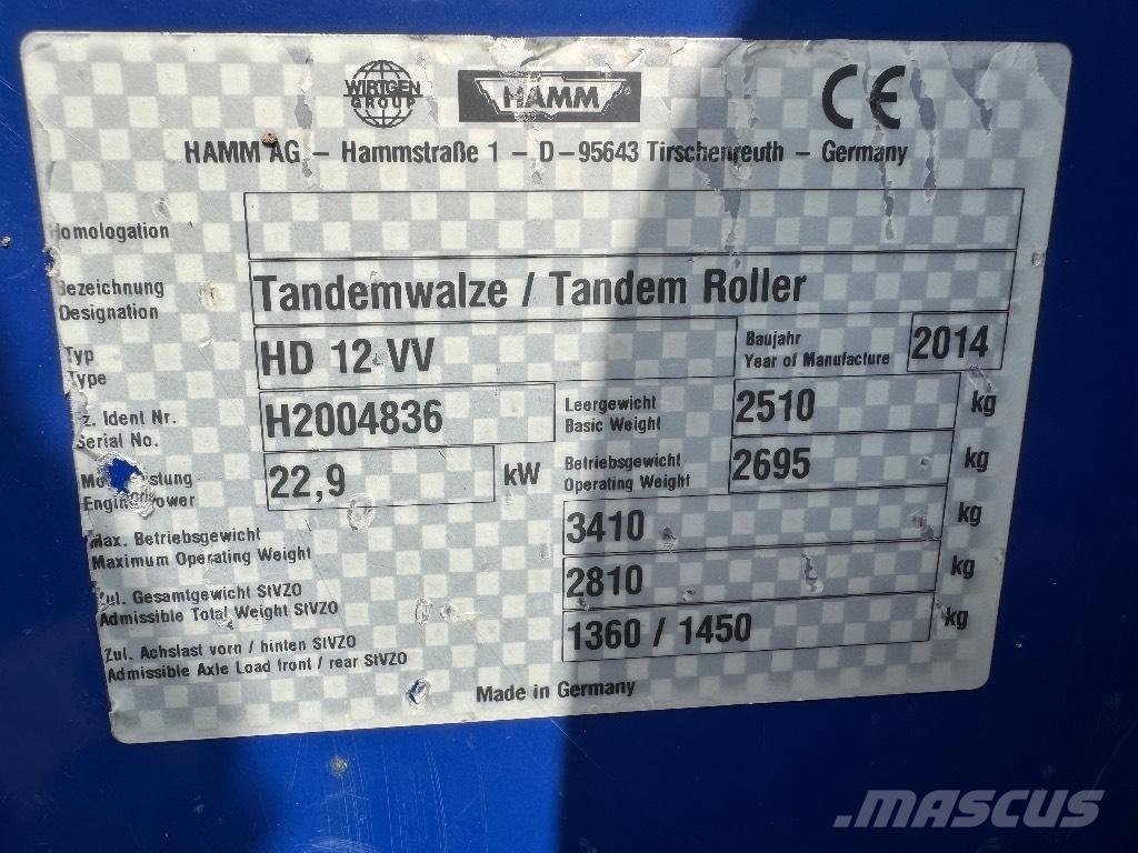 Hamm HD 12 VV Dvojni valjarji