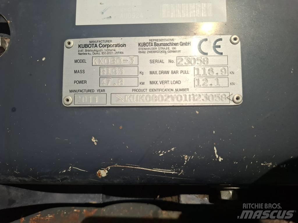 Kubota KX 080-3 Midi bagri 7t – 12t