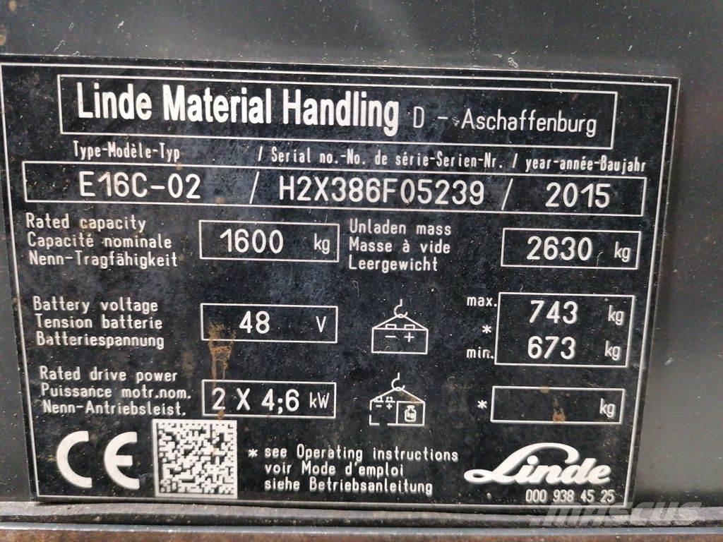 Linde E16C-02 Električni viličarji