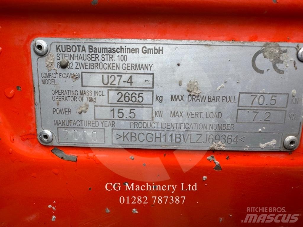 Kubota U 27-4 Mini bagri <7t