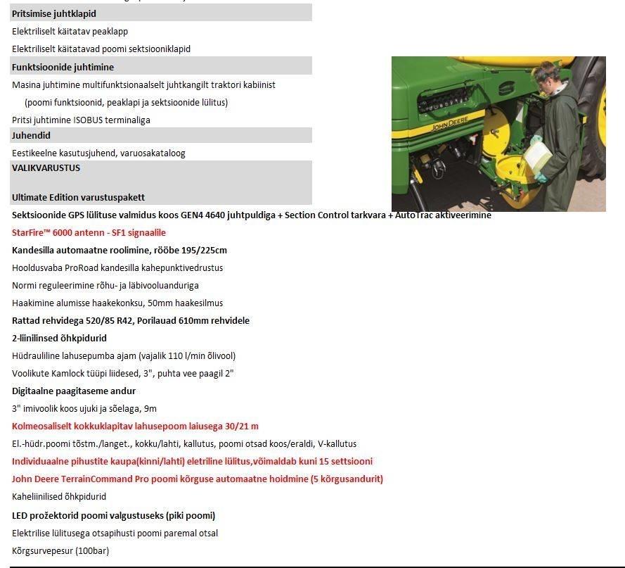 John Deere R 962i Vlečne škropilnice