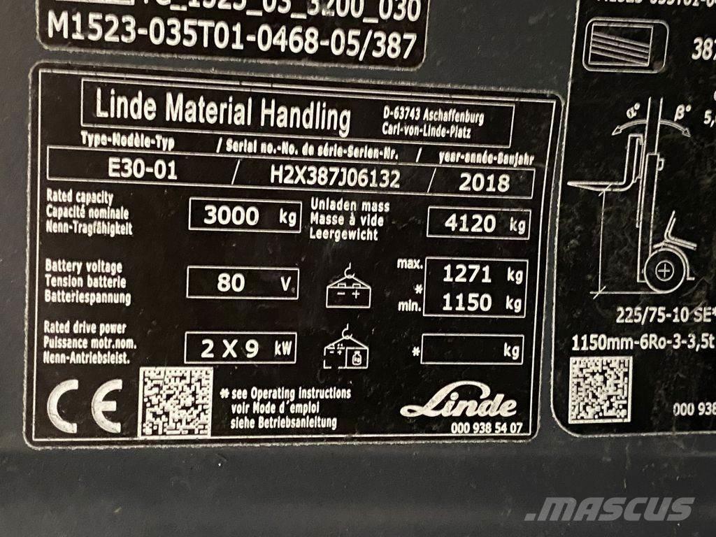 Linde E30-01 Električni viličarji