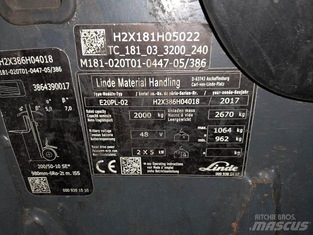 Linde E20PL-02 Električni viličarji