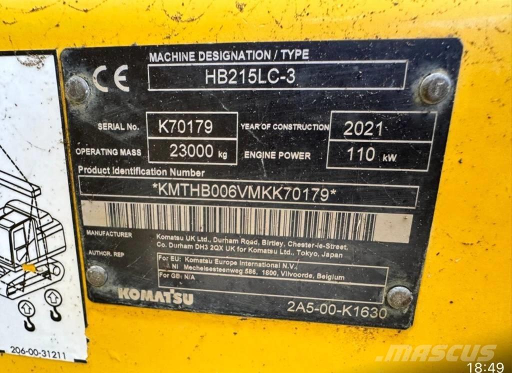 Komatsu HB 215LC-3 Bagri goseničarji