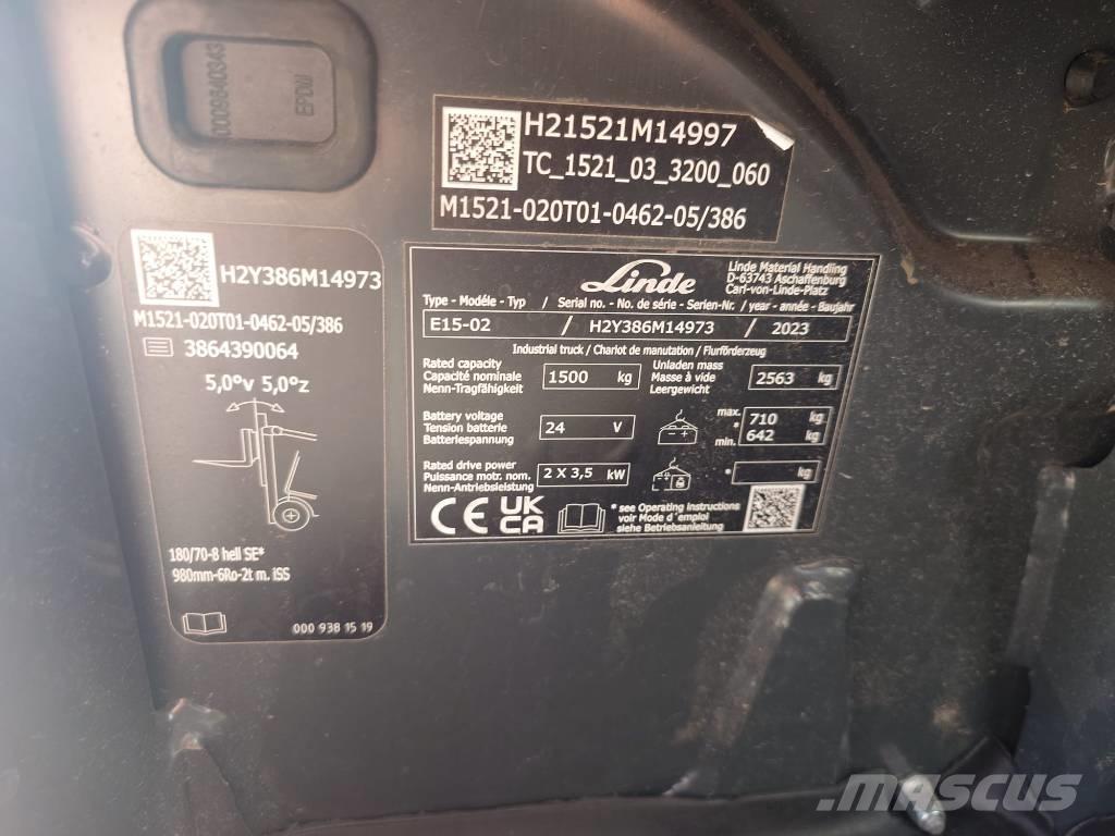 Linde E15/386-02 Električni viličarji