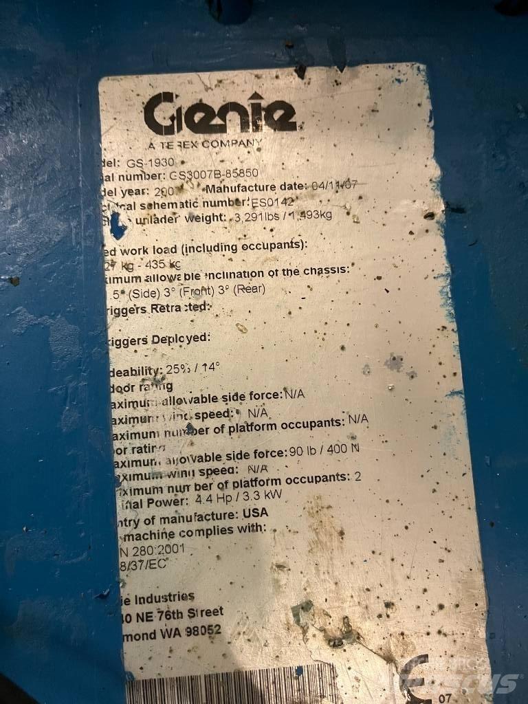 Genie GS 1930 Škarjaste dvižne ploščadi