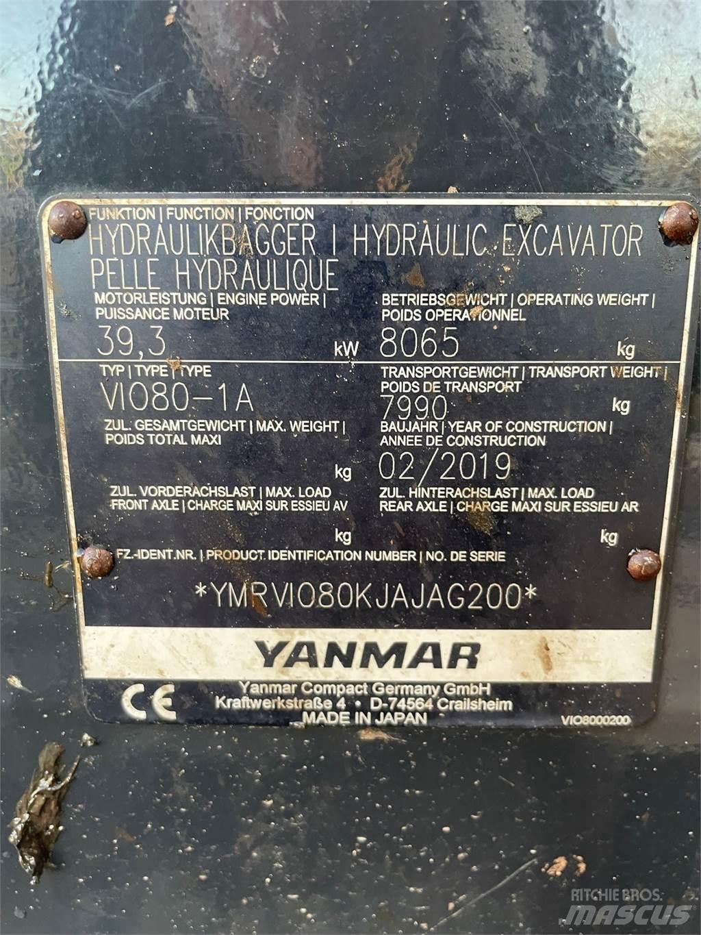 Yanmar Vio 80-1A Mini bagri <7t