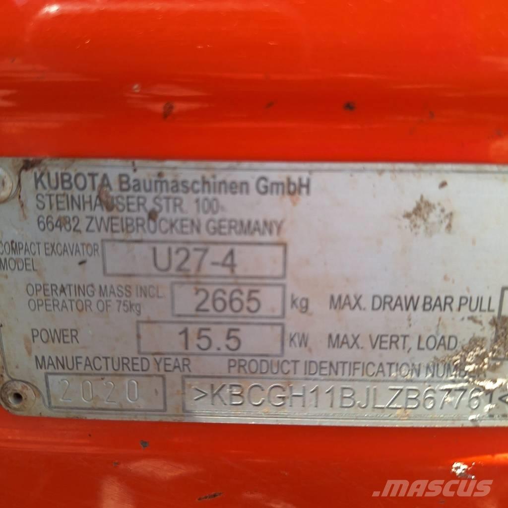 Kubota U 27-4 Mini bagri <7t