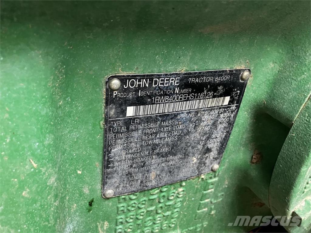 John Deere 8400R Traktorji
