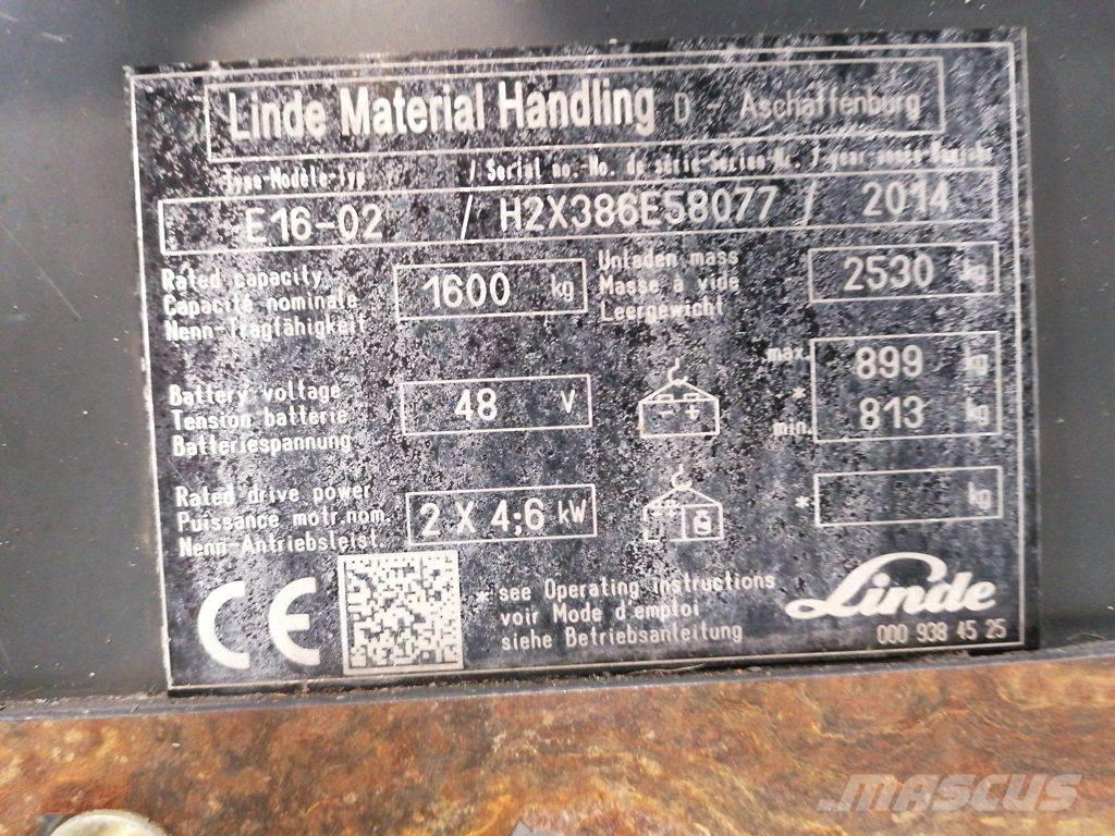 Linde E16-02 Električni viličarji