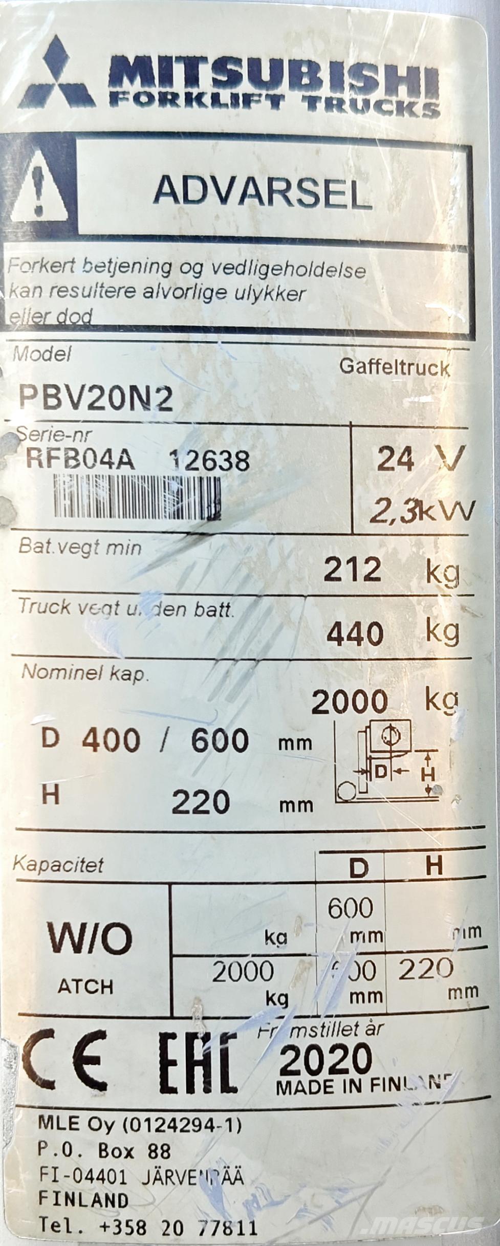 Mitsubishi PBV20N2 Transportni voziček