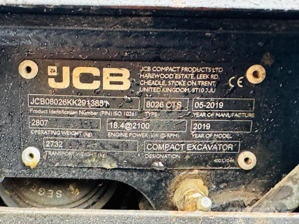 JCB 8026 CTS Mini bagri <7t