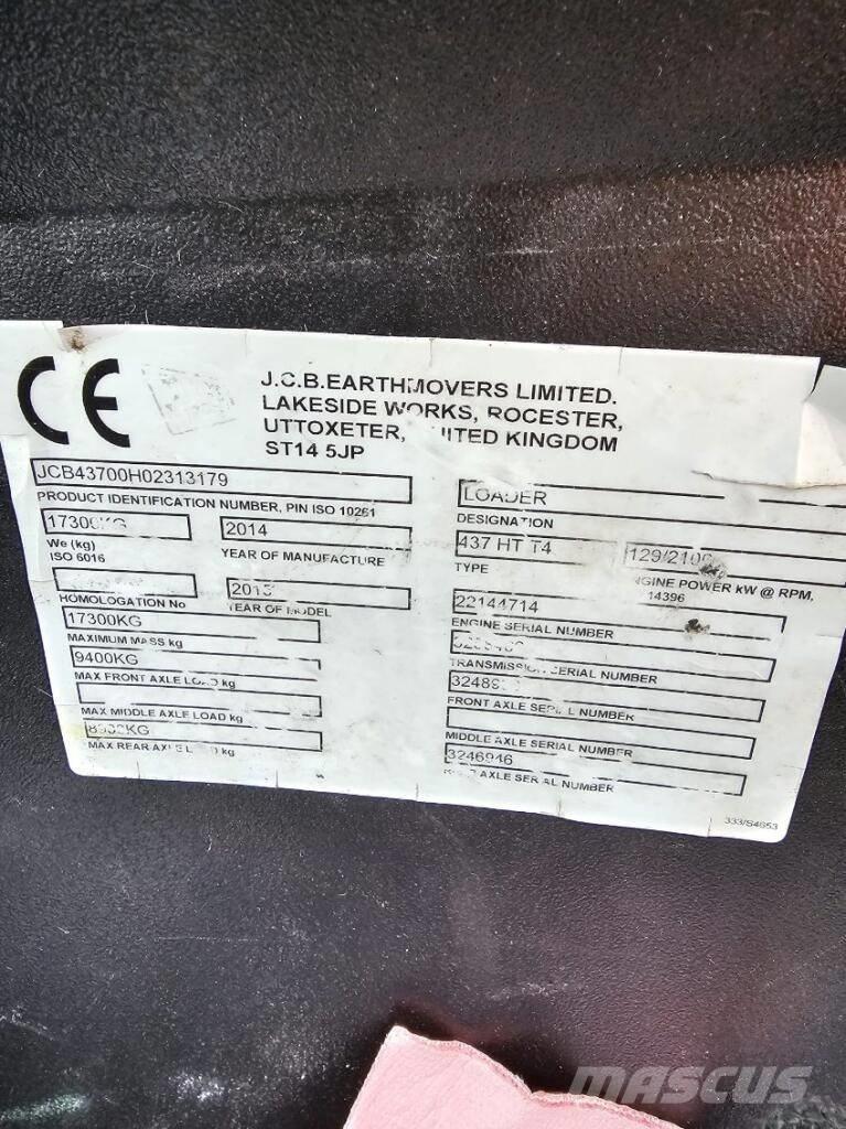 JCB 437 HT Kolesni nakladalci