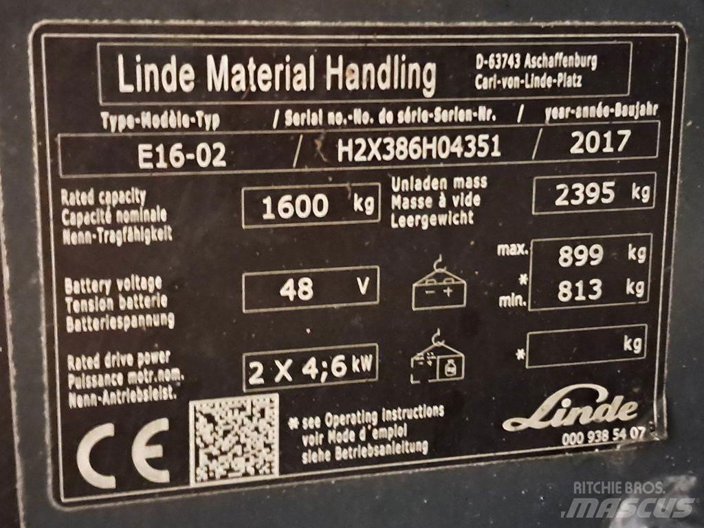Linde E16-02 Električni viličarji