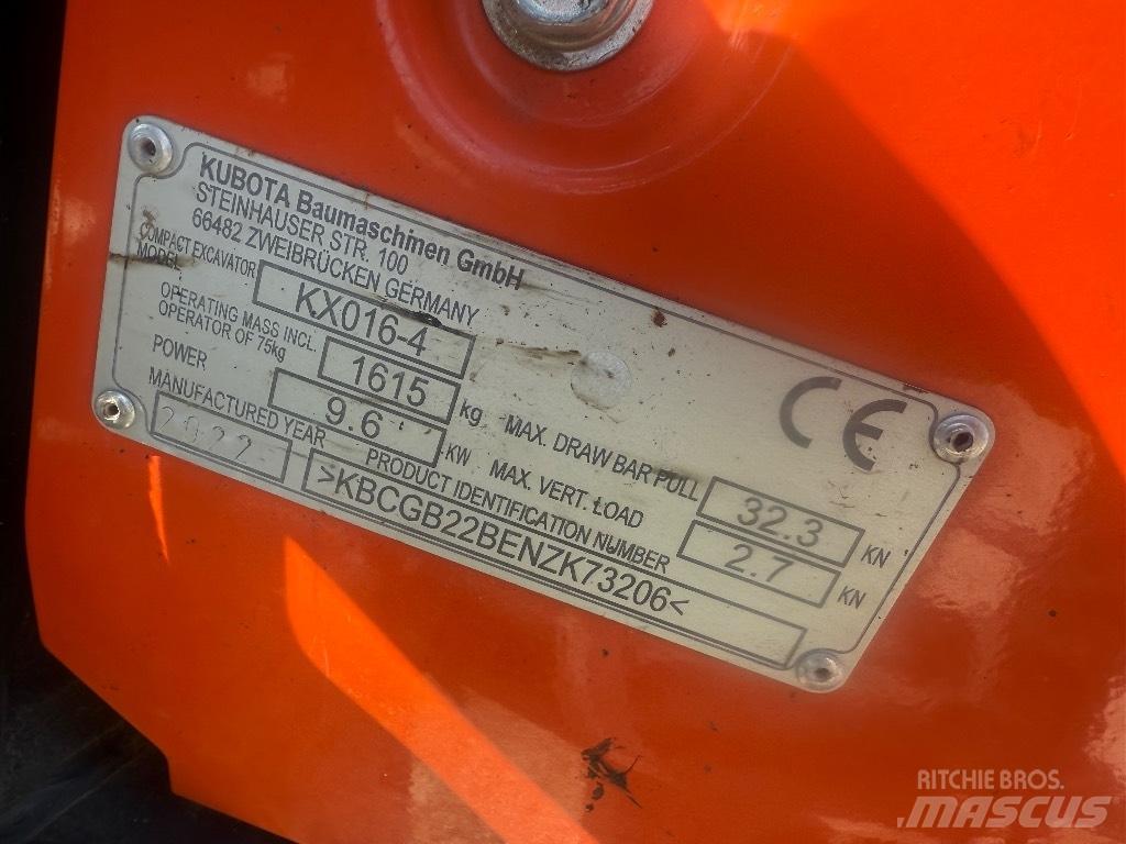 Kubota KX 016-4 Mini bagri <7t