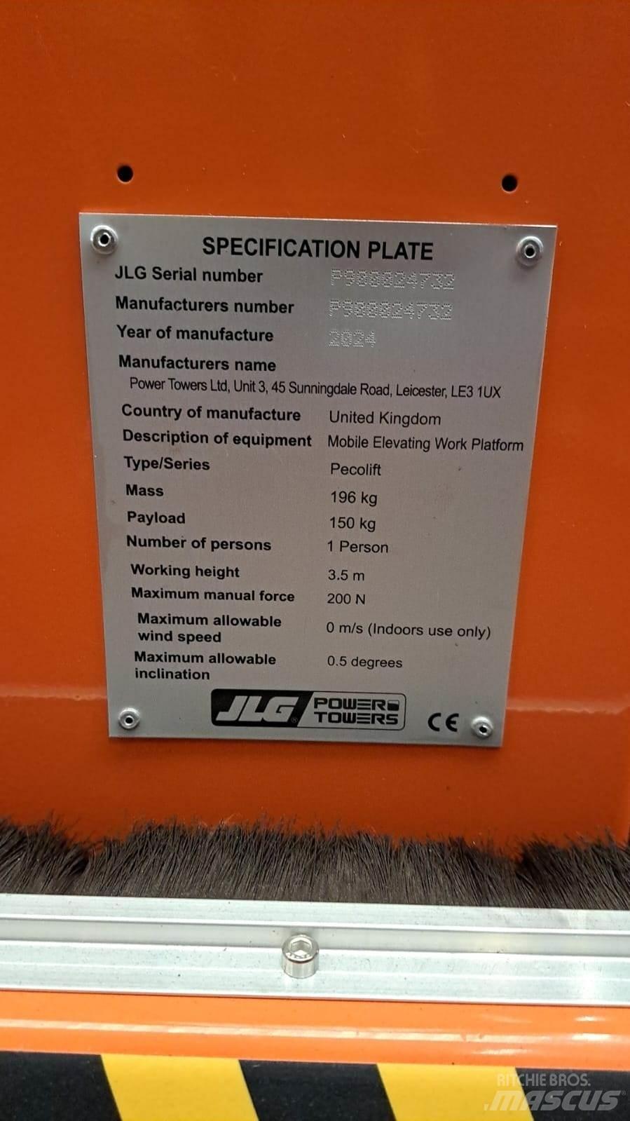 JLG Pecolift Druga dvigala in dvižne ploščadi