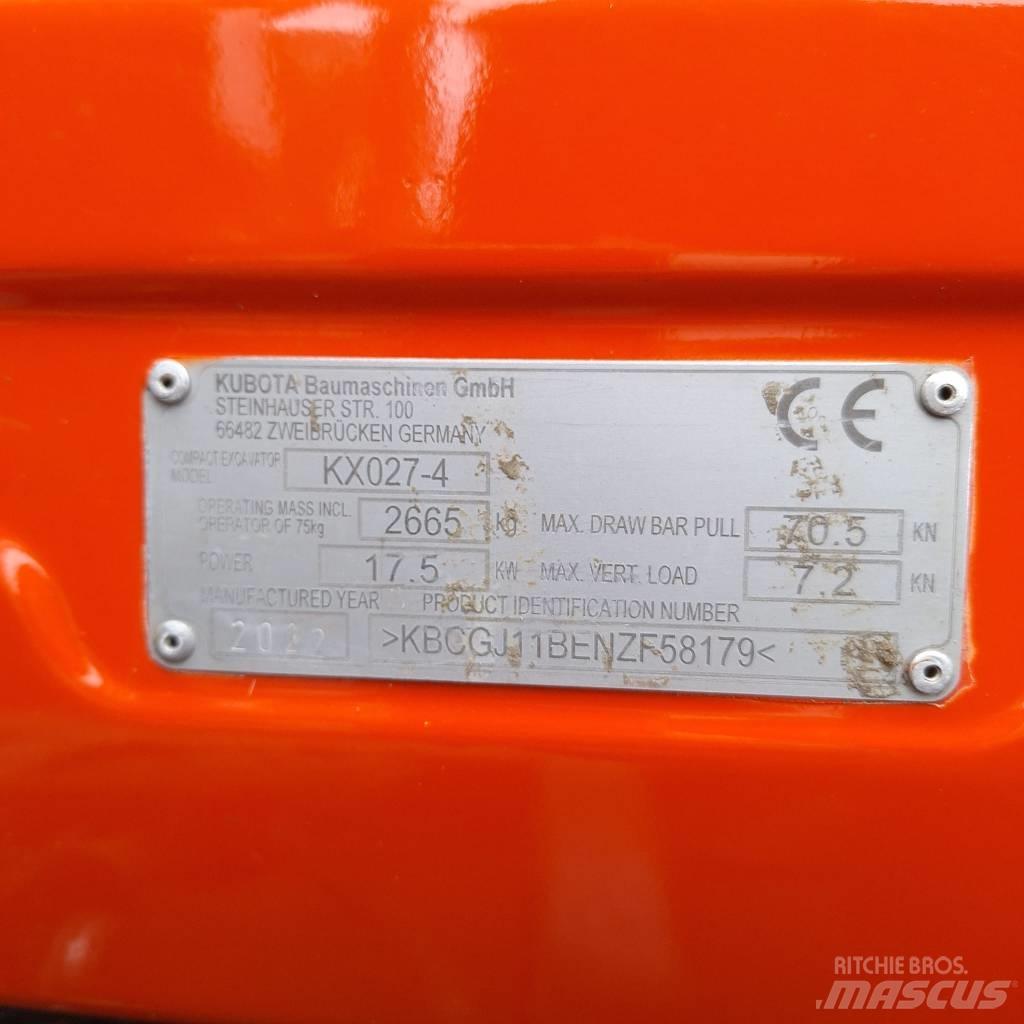 Kubota KX 027 Mini bagri <7t