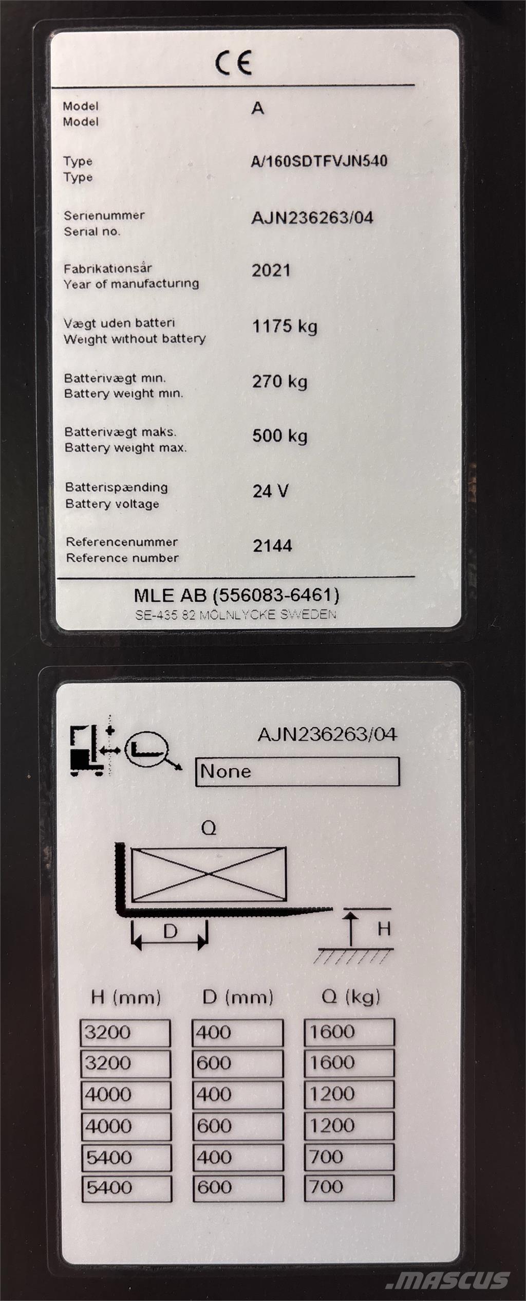Atlet AJN160 Samopogonski ročni viličarji