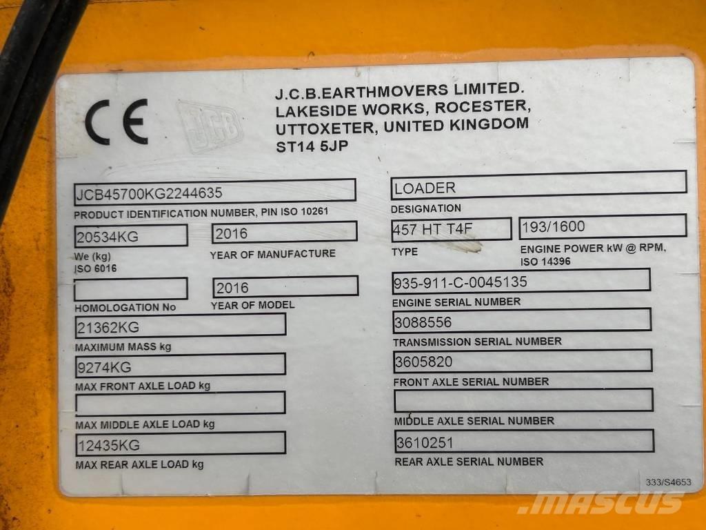 JCB 457 HT Kolesni nakladalci