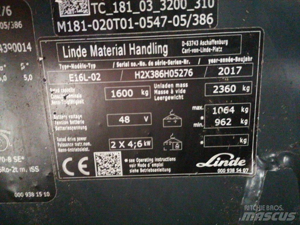 Linde E16L-02 Električni viličarji