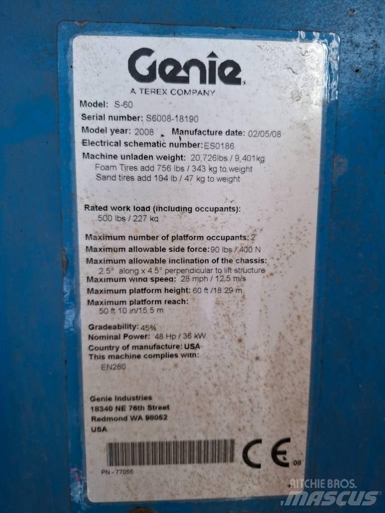 Genie S 60 Teleskopske dvižne ploščadi