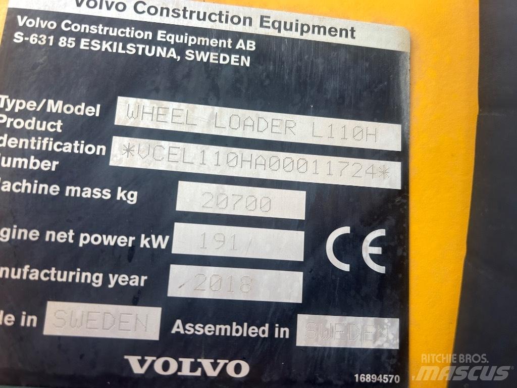 Volvo L110H L/Boom Kolesni nakladalci