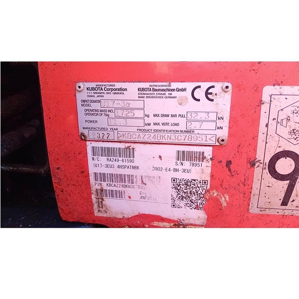 Kubota U17-3a Mini bagri <7t