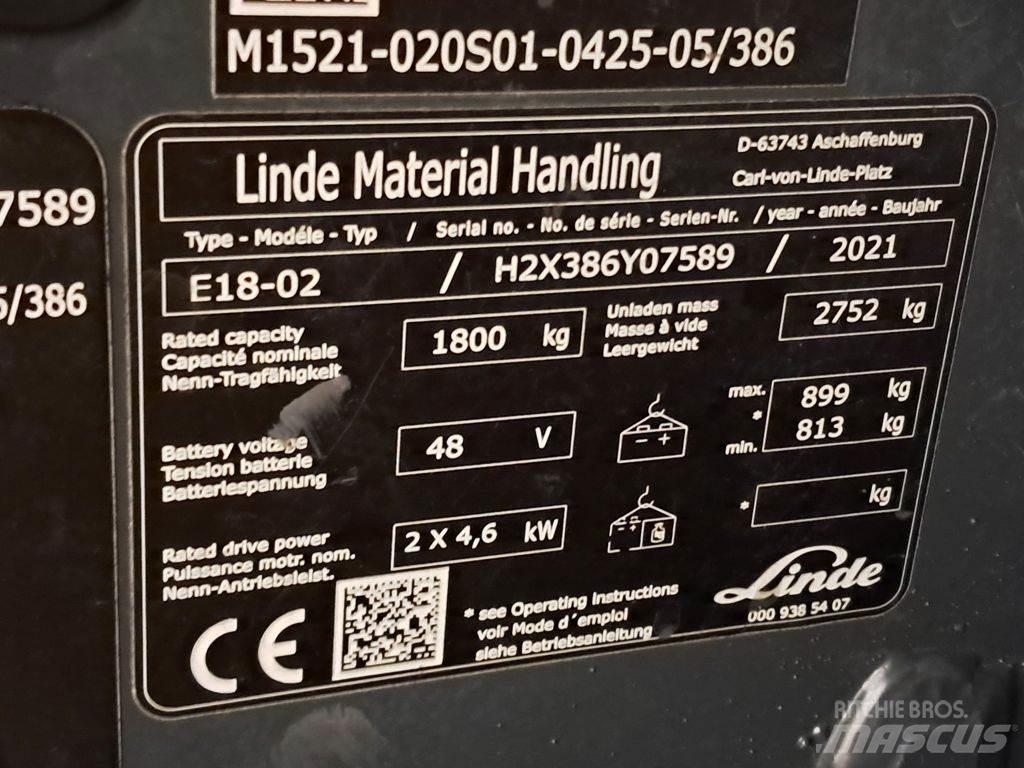 Linde E18-02 Električni viličarji