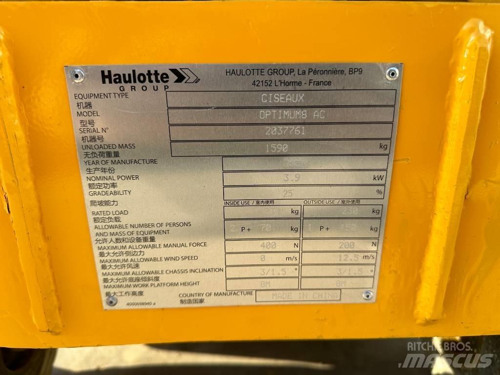 Haulotte OPTIMUM 8 Škarjaste dvižne ploščadi
