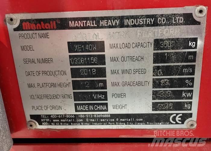 Mantall XE140W Škarjaste dvižne ploščadi