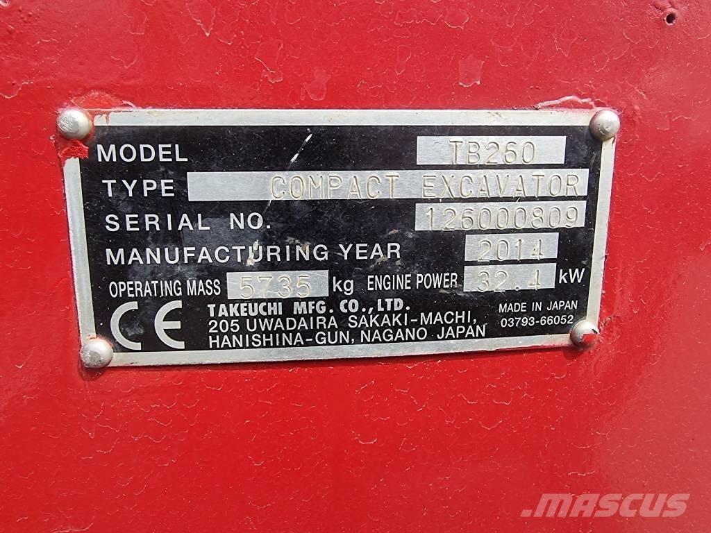 Takeuchi TB 260 Mini bagri <7t