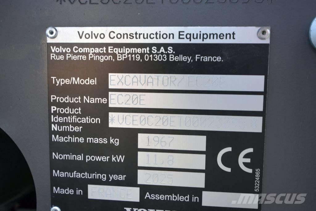 Volvo EC 20 E Mini bagri <7t