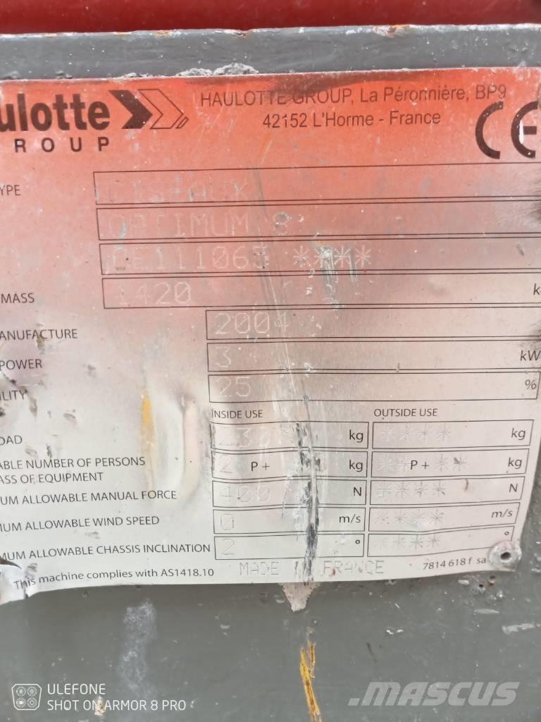 Haulotte Optimum  8 Škarjaste dvižne ploščadi