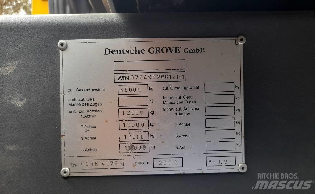 Grove GMK 4075 Rabljeni žerjavi za vsak teren