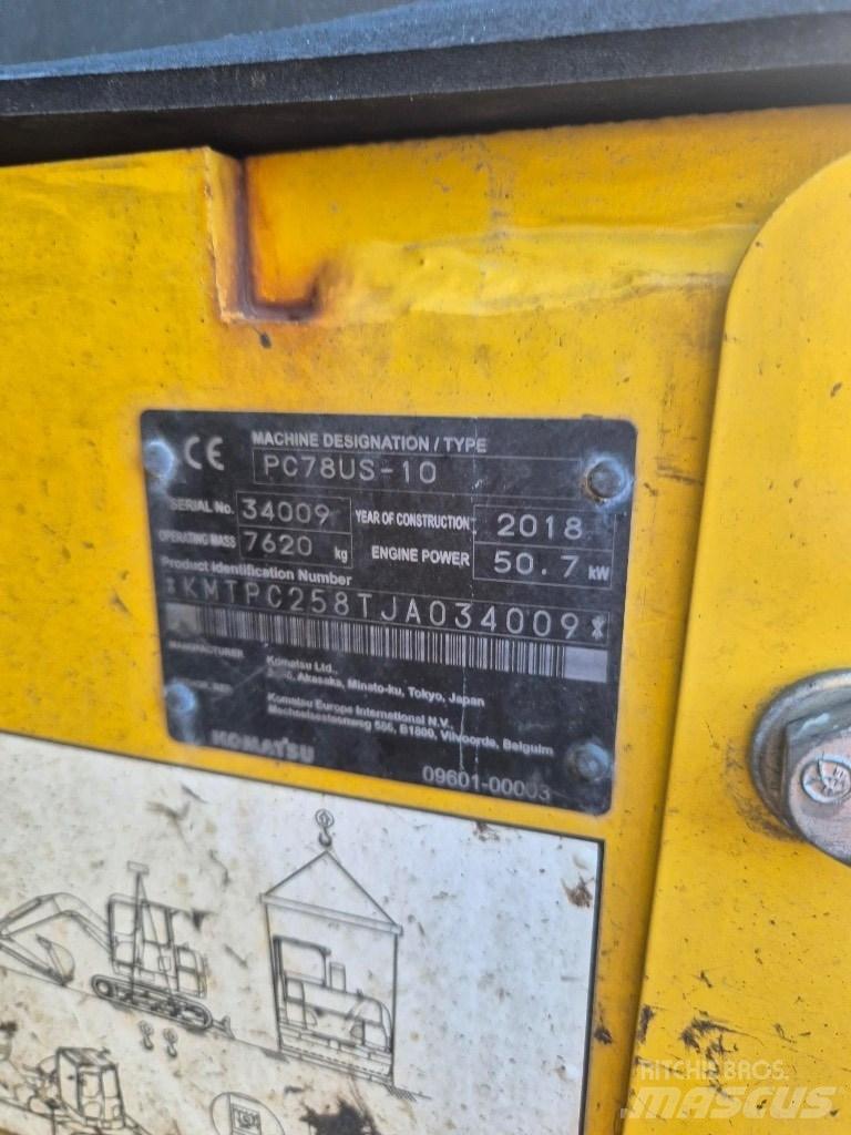 Komatsu Pc 78us-10 Midi bagri 7t – 12t