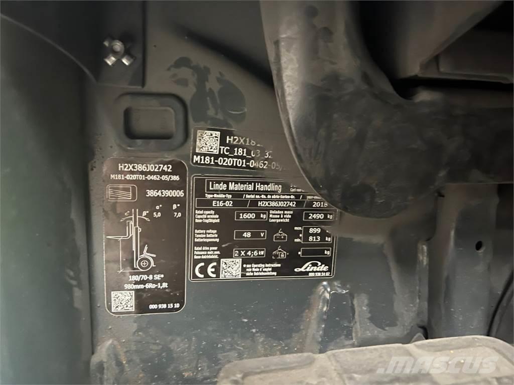 Linde E16-02 Električni viličarji