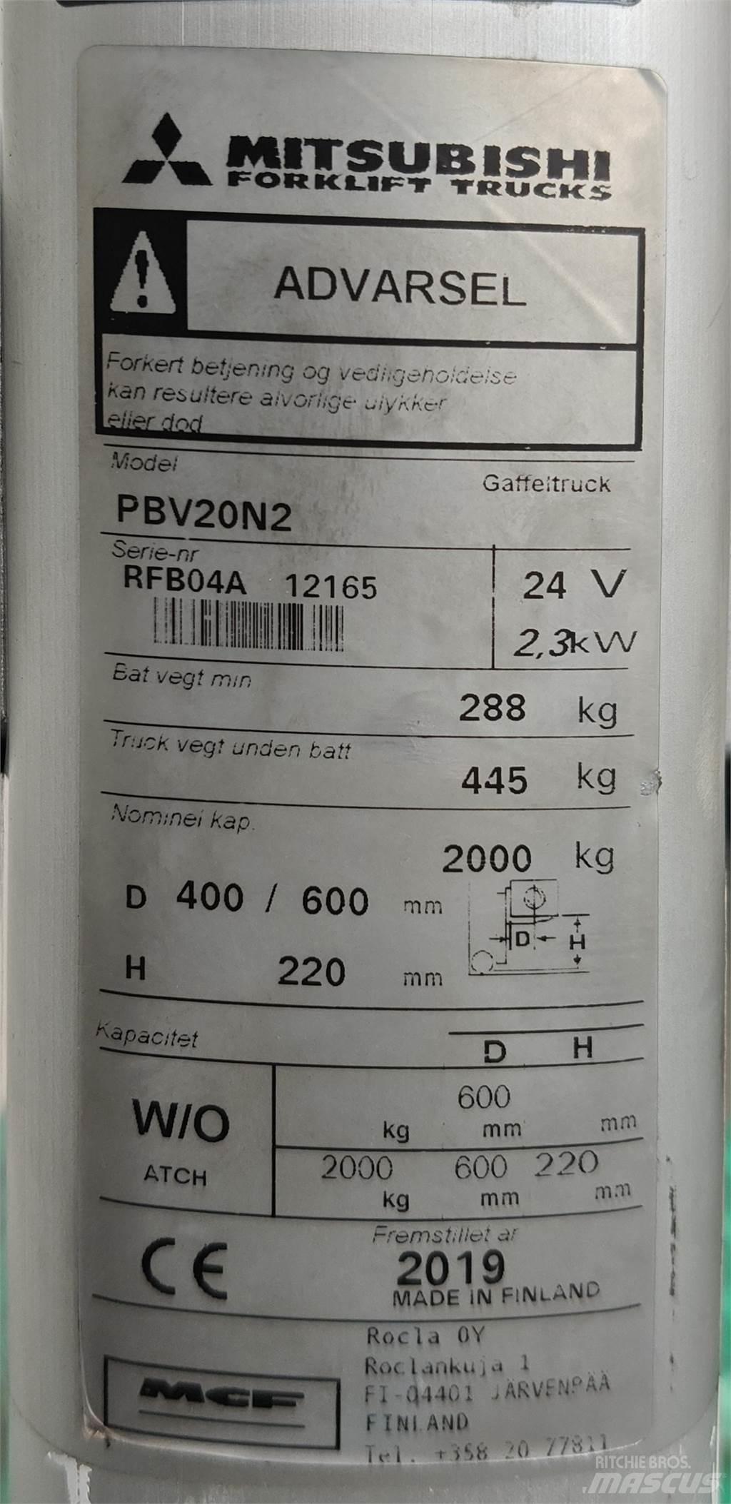 Mitsubishi PBV20N2 Viličarji - drugo