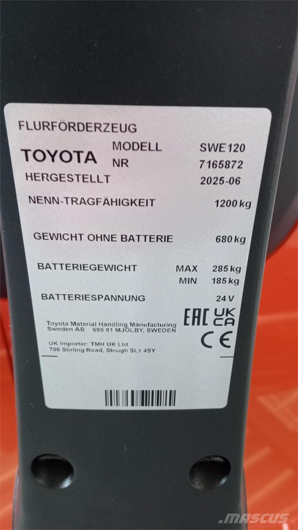 Toyota SWE120 Samopogonski ročni viličarji