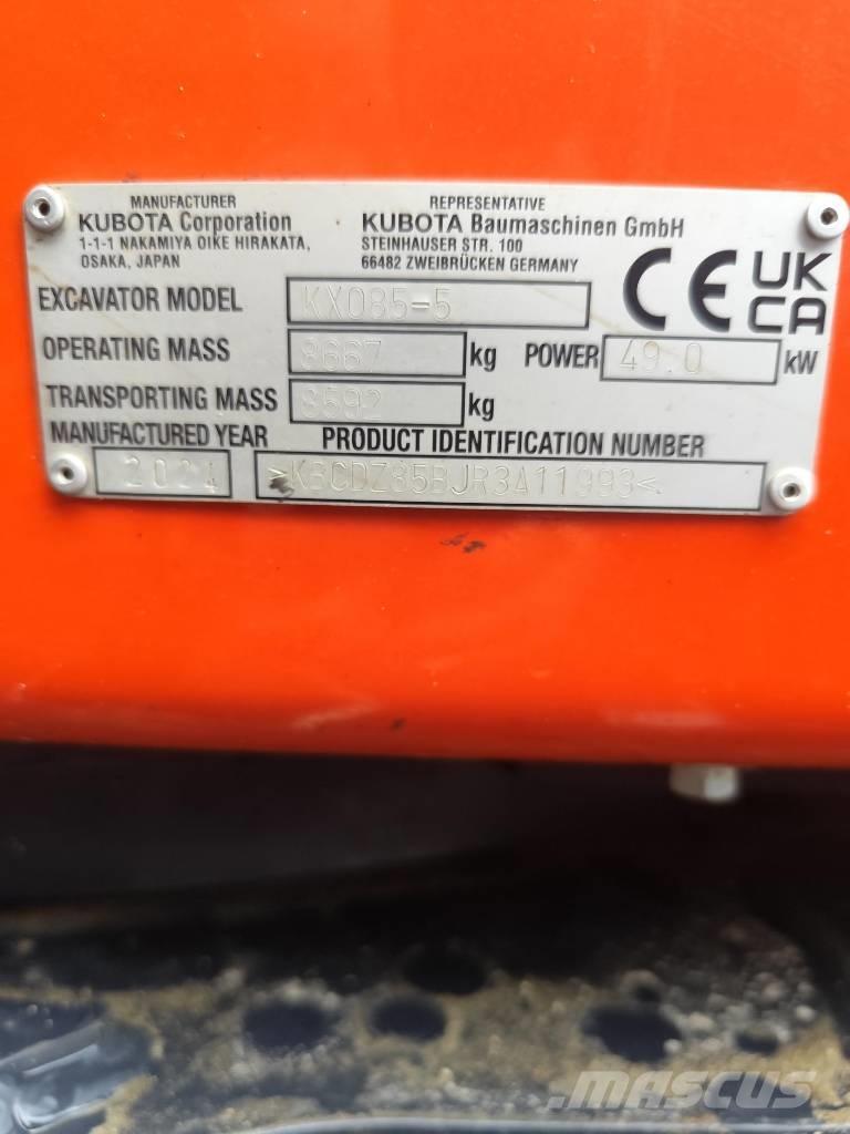 Kubota KX 085-5 Midi bagri 7t – 12t