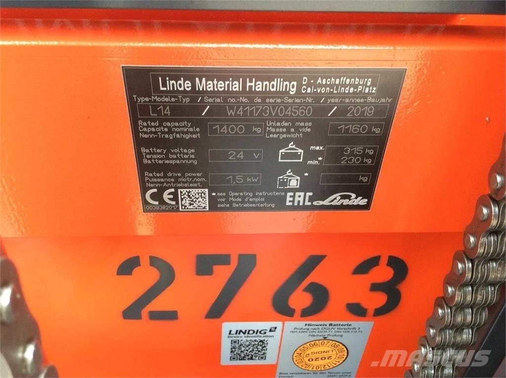 Linde L14I Samopogonski ročni viličarji