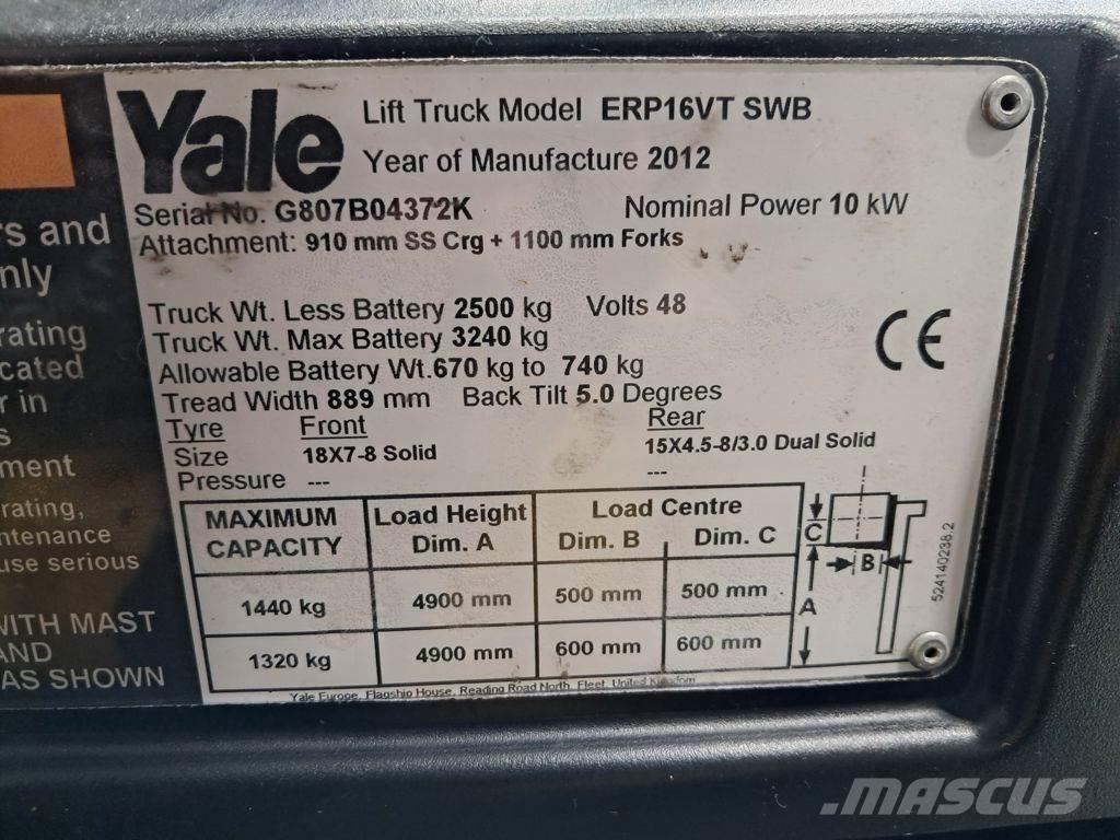 Yale ERP16VT SWB Električni viličarji