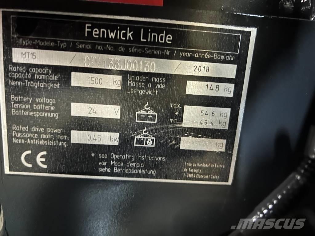 Linde MT 15 Električni nizko dvižni viličar