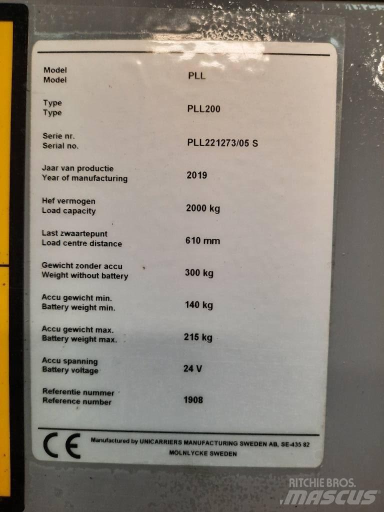 UniCarriers PLL 200 Električni nizko dvižni viličar