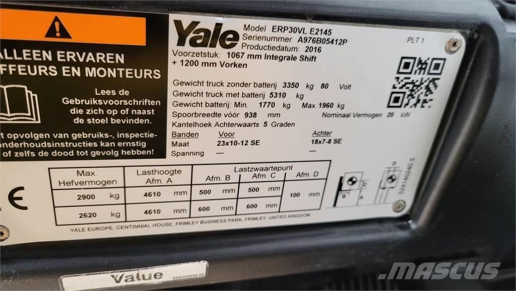 Yale ERP30VL 2016 Električni viličarji
