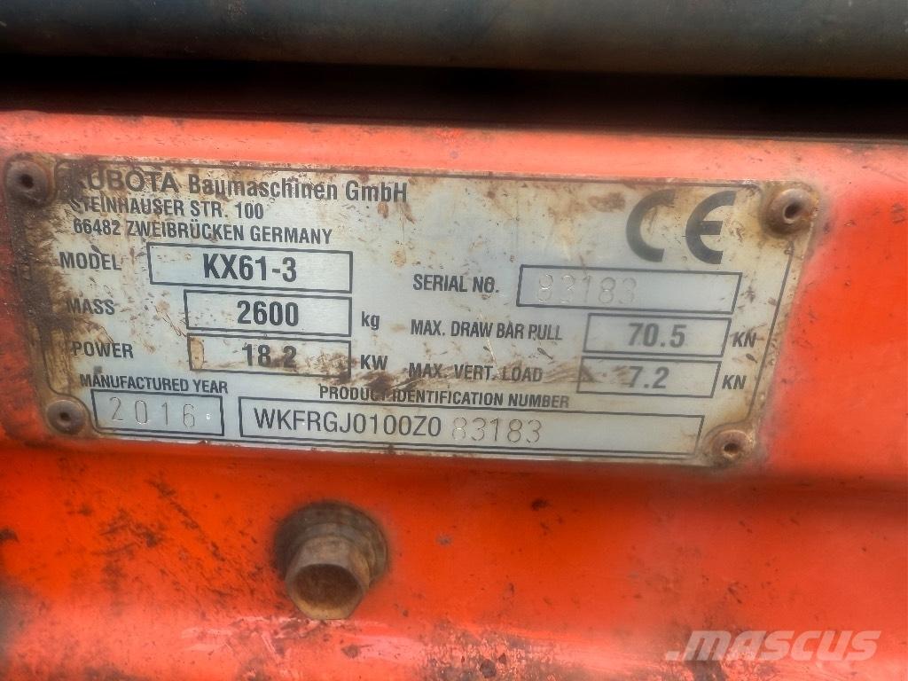 Kubota KX 61-3 Mini bagri <7t