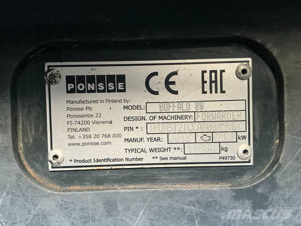 Ponsse Buffalo 8W Forwarderji