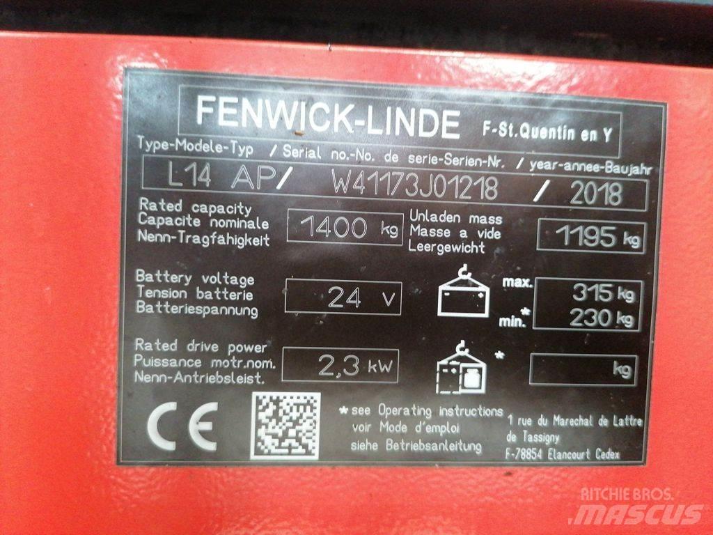 Linde L14 AP Ročni električni viličar